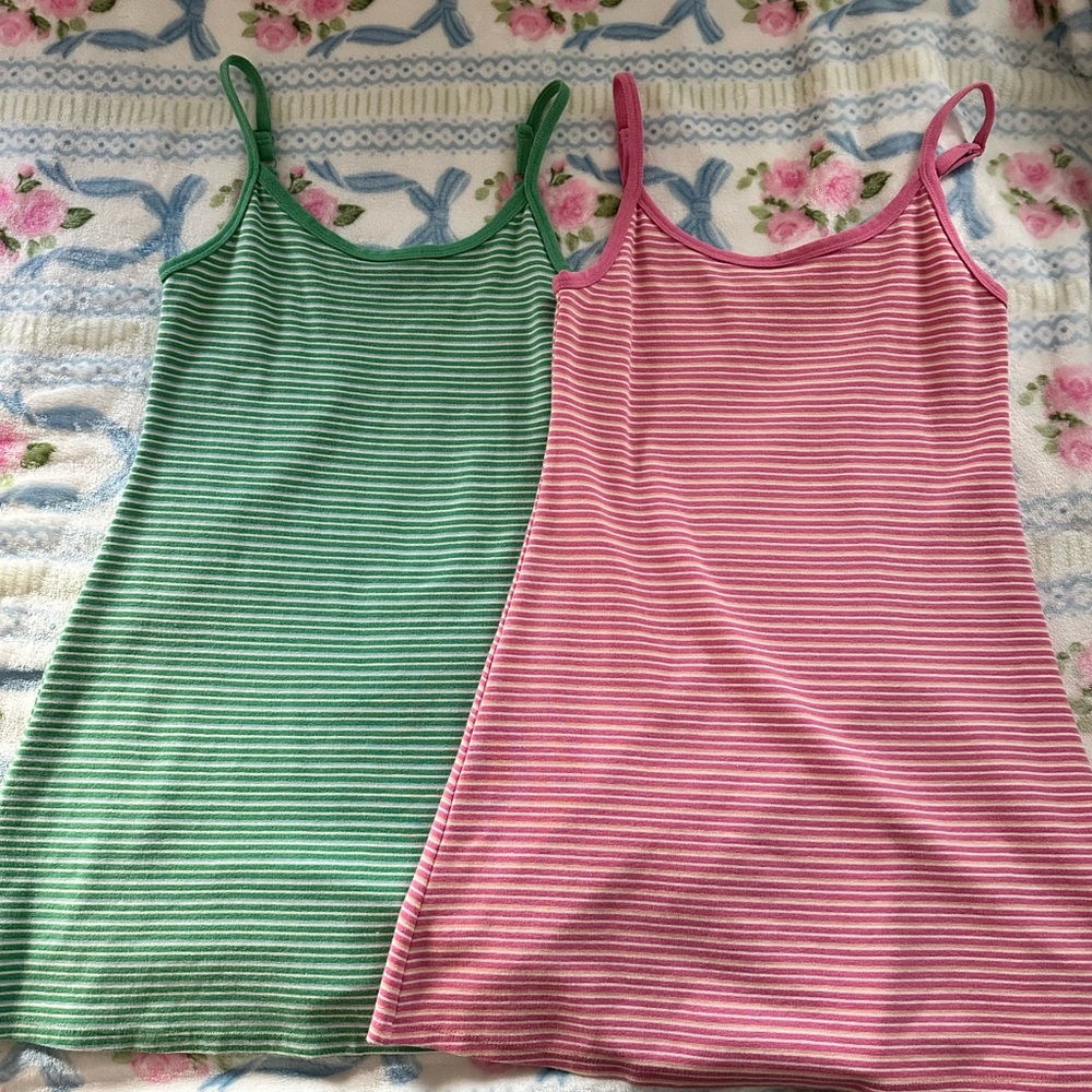 Striped Pink and Green Women's Dress Set